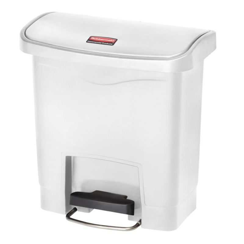 Rubbermaid Poubelle à pédale Slim Jim 15 L Blanc