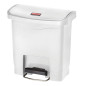 Rubbermaid Poubelle à pédale Slim Jim 15 L Blanc