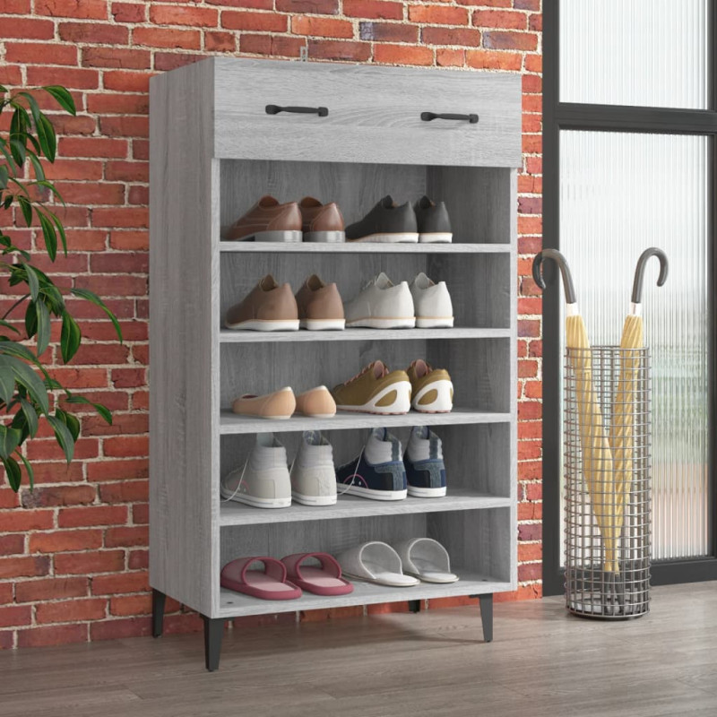 Armoire à chaussures Sonoma gris 60x35x105 cm Bois d ingénierie