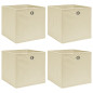 Boîtes de rangement 4 pcs Crème 32x32x32 cm Tissu