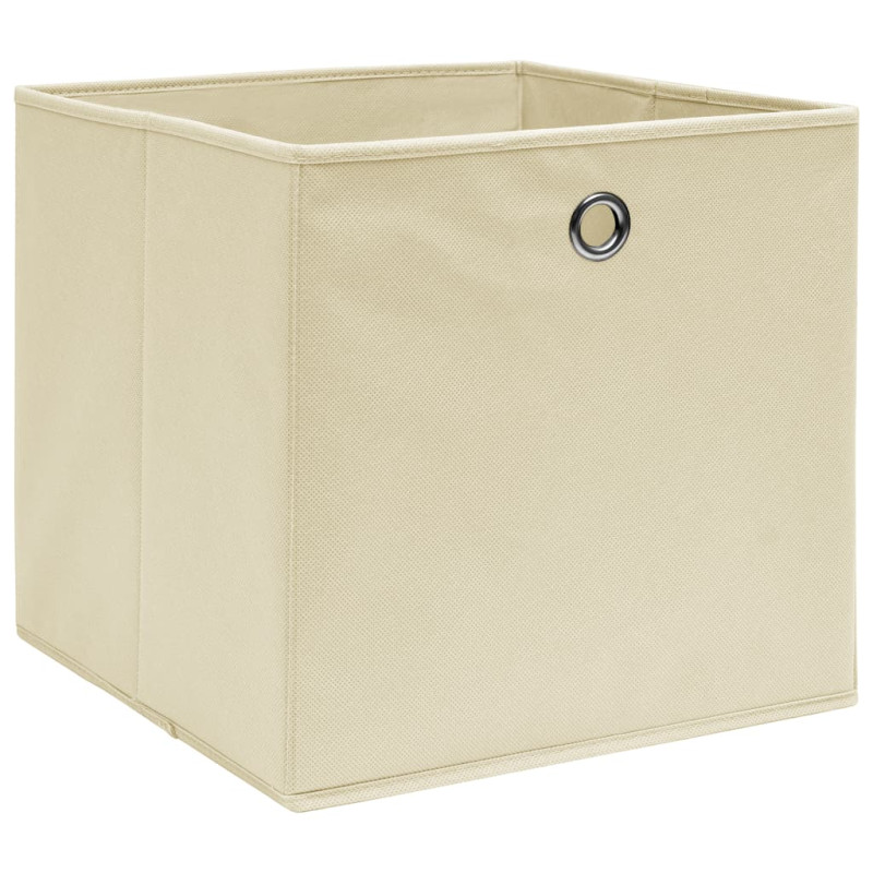 Boîtes de rangement 4 pcs Crème 32x32x32 cm Tissu