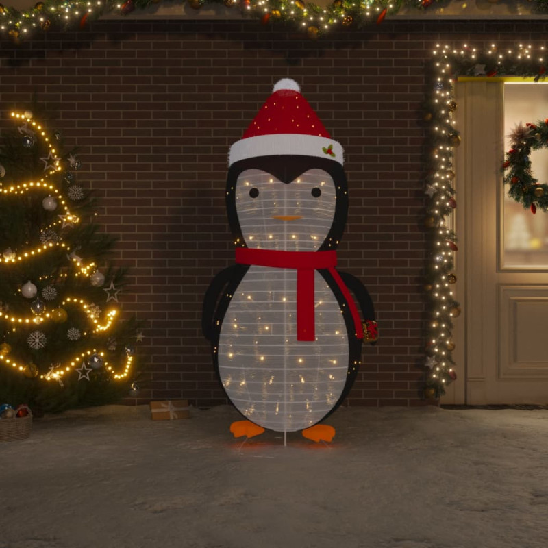 Décoration de Noël pingouin à LED Tissu de luxe 180 cm