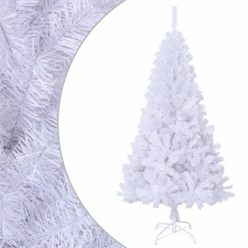 Arbre de Noël artificiel avec branches épaisses blanc 120cm PVC