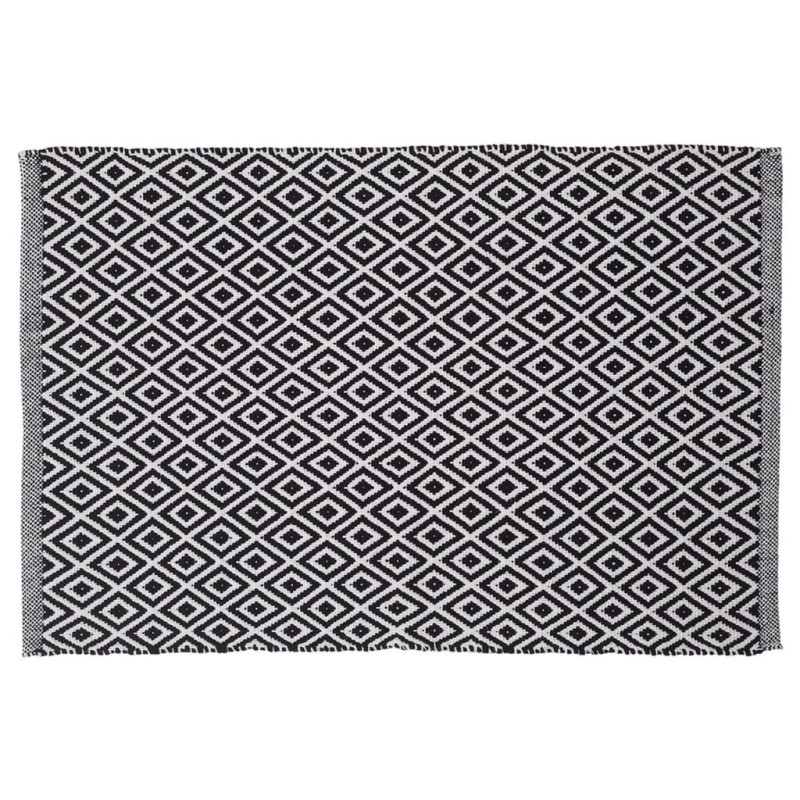 Sealskin Tapis de bain Trellis Coton 60x90 cm Noir et blanc