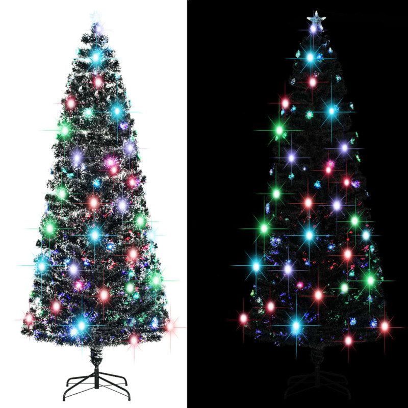 Arbre de Noël pré éclairé avec support 240 cm fibre optique