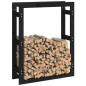 Support pour bois de chauffage Noir 80x25x100 cm Bois de pin