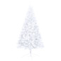 Demi arbre de Noël artificiel pré éclairé et boules blanc 180cm