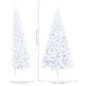 Demi arbre de Noël artificiel pré éclairé et boules blanc 180cm