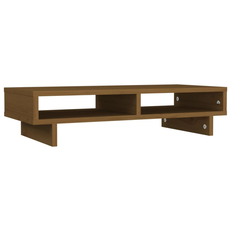 Support de moniteur Marron miel 60x27x14 cm Bois de pin solide