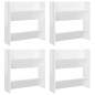 Armoires à chaussures murales 4 pcs blanc brillant 60x18x60 cm