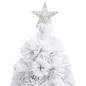 Arbre de Noël artificiel pré éclairé blanc 180 cm fibre optique