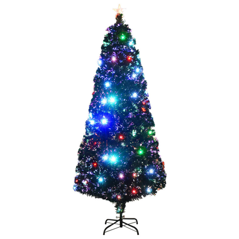 Arbre de Noël pré éclairé avec support 210 cm fibre optique