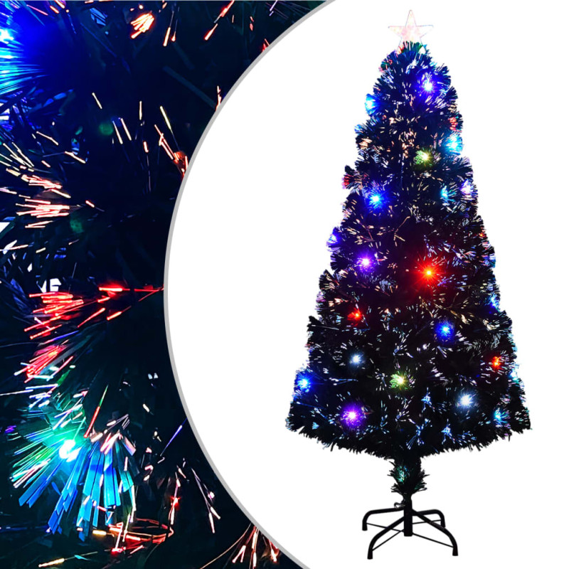 Arbre de Noël pré éclairé avec support 150 cm fibre optique