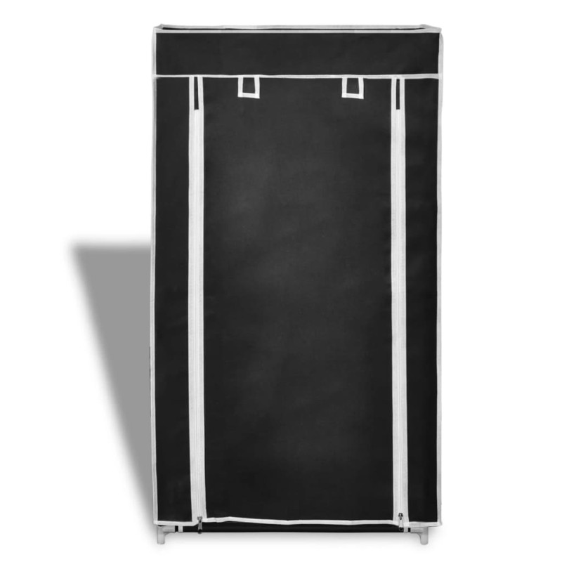 Armoire à chaussures avec housse 58 x 28 x 106 cm Tissu Noir