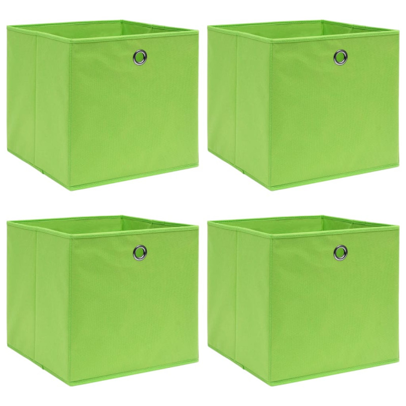 Boîtes de rangement 4 pcs Vert 32x32x32 cm Tissu