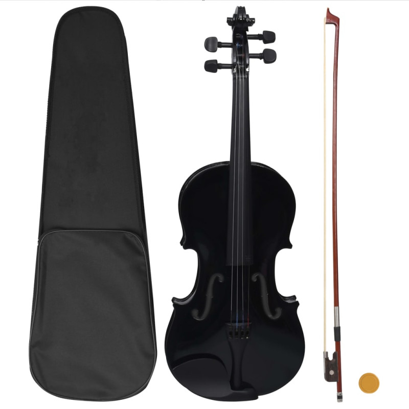 Ensemble de violon avec archet et mentonnière Noir 4 4