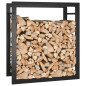 Portant de bois de chauffage Noir mat 50x28x56 cm Acier