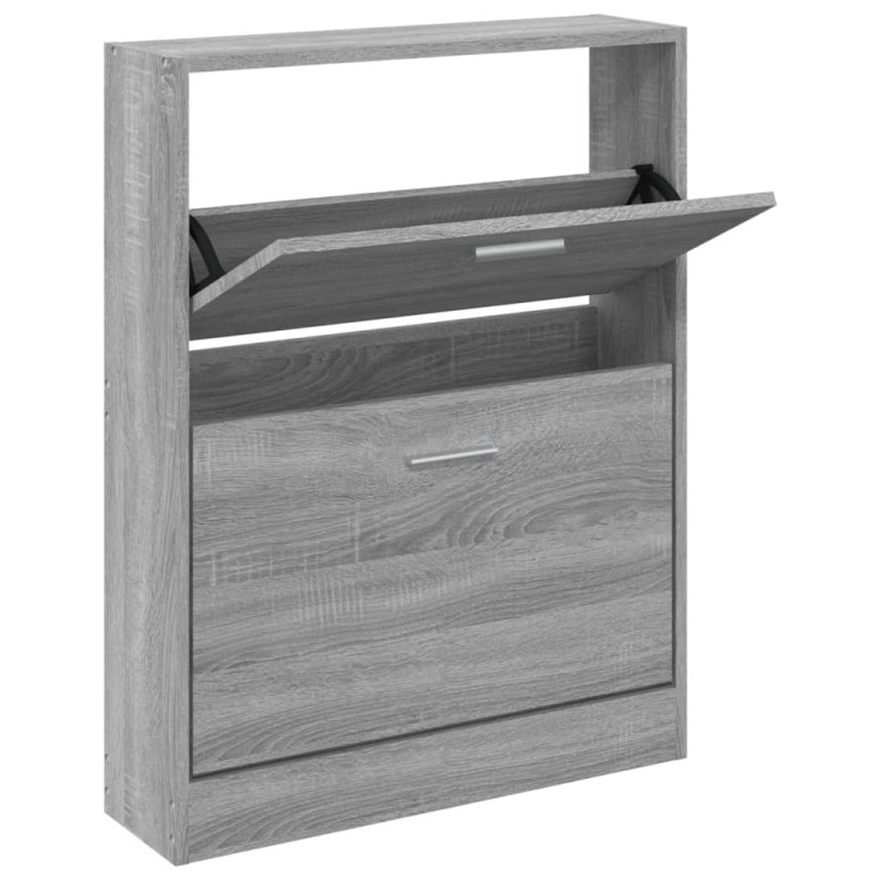 Armoire à chaussures Sonoma gris 59x17x81 cm Bois d ingénierie