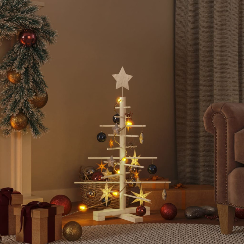 Arbre de Noël en bois pour décoration 75 cm bois massif de pin