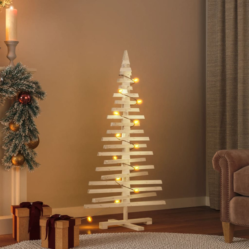 Arbre de Noël en bois pour décoration 120 cm bois massif de pin