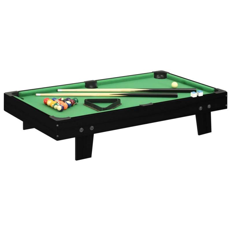 Mini table de billard 3 pieds 92x52x19 cm Noir et vert