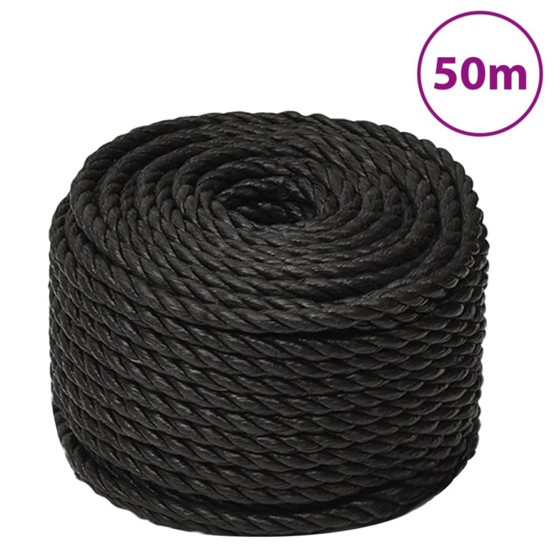 Corde de travail Noir 24 mm 50 m polypropylène