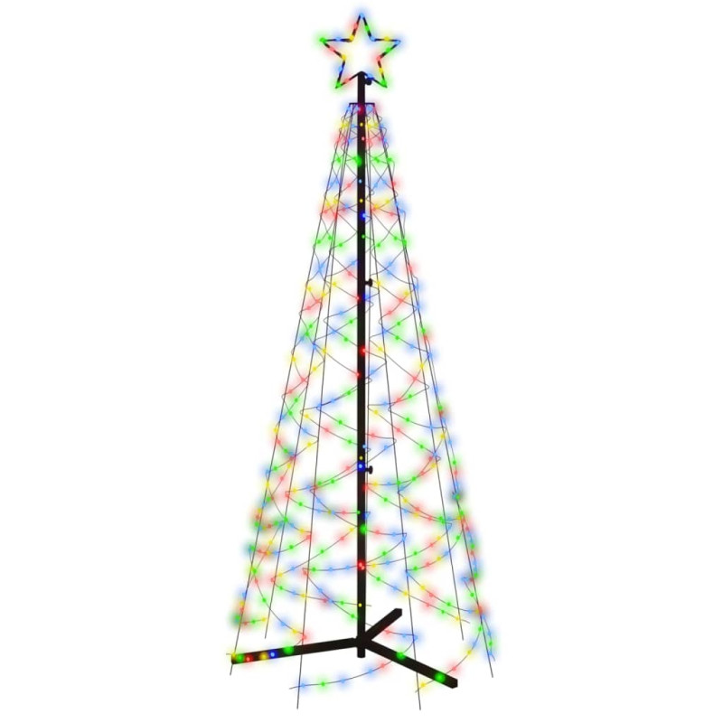 Arbre de Noël cône 200 LED Colorées 70x180 cm