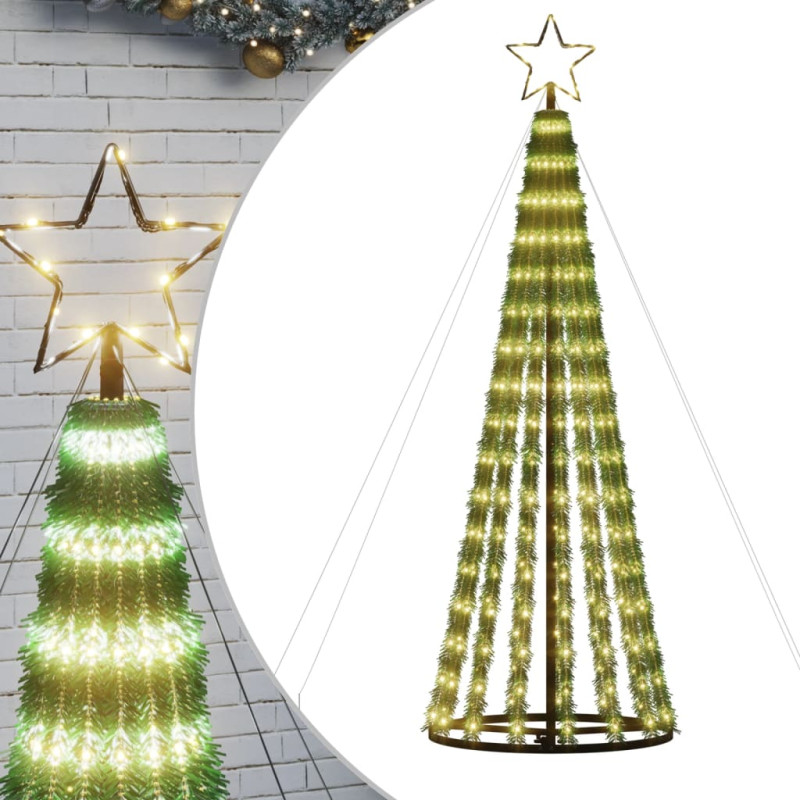 Arbre de Noël lumineux conique 275 LED blanc chaud 180 cm