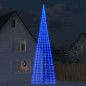 Arbre de Noël lumineux sur mât de drapeau 3000 LED bleu 800 cm