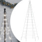 Arbre de Noël lumineux sur mât de drapeau 200 LED blanc 180 cm