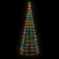 Arbre de Noël lumineux sur mât de drapeau 550 LED coloré 300 cm