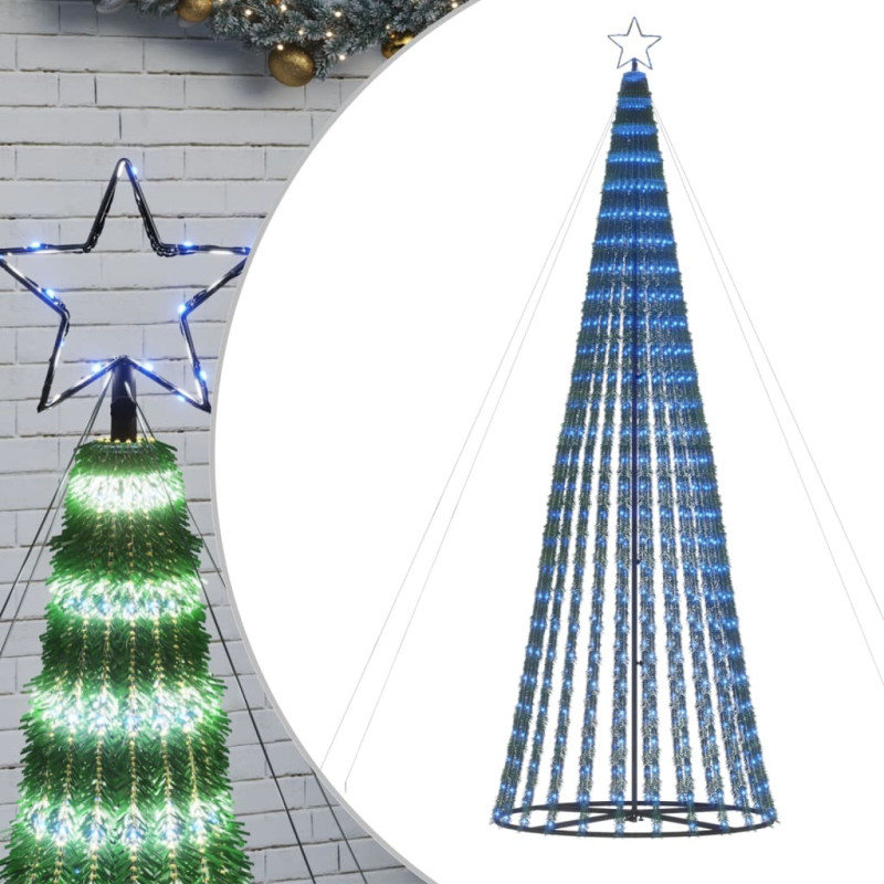 Arbre de Noël lumineux conique 688 LED bleu 300 cm