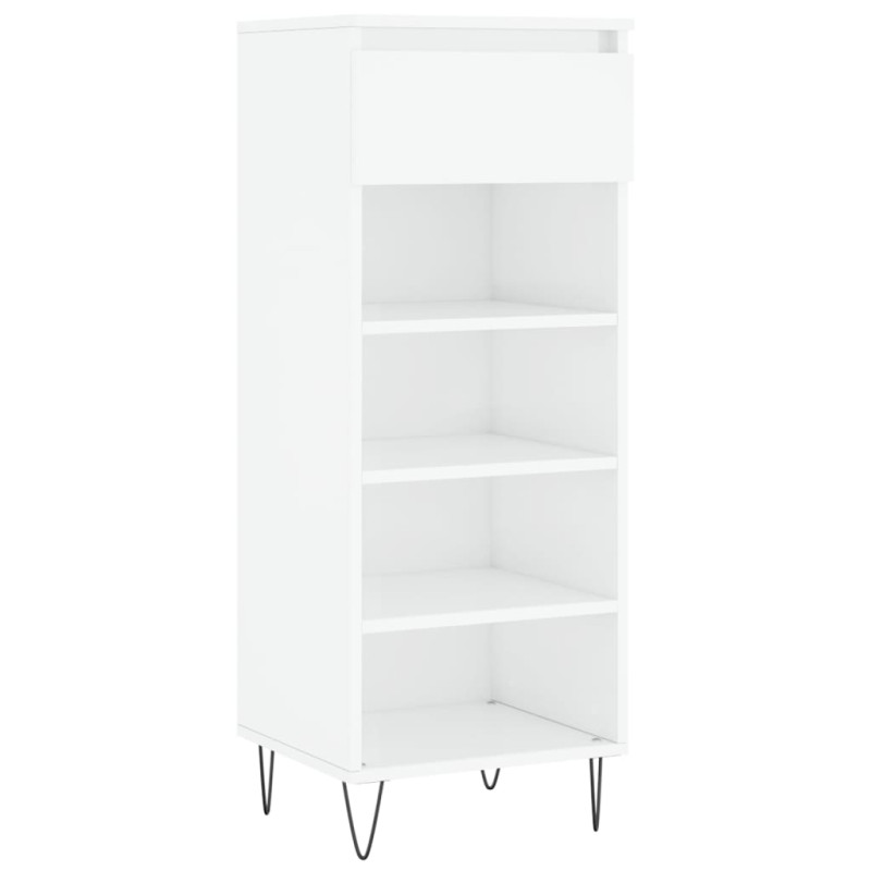 Armoire à chaussures Blanc brillant 40x36x105cm Bois ingénierie