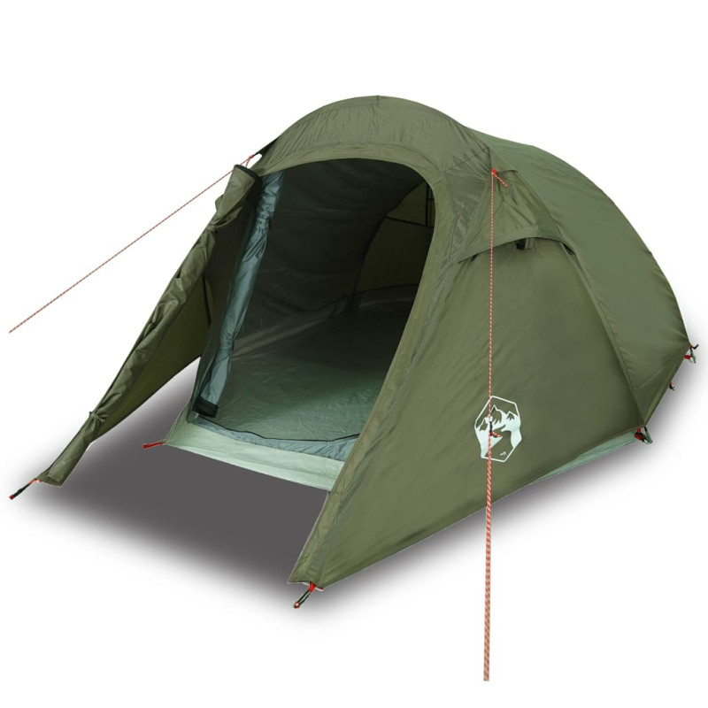 Tente de camping tunnel 3 personnes vert olive imperméable