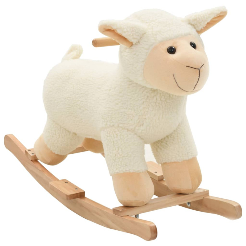 Mouton à bascule Peluche 78x34x58 cm Blanc