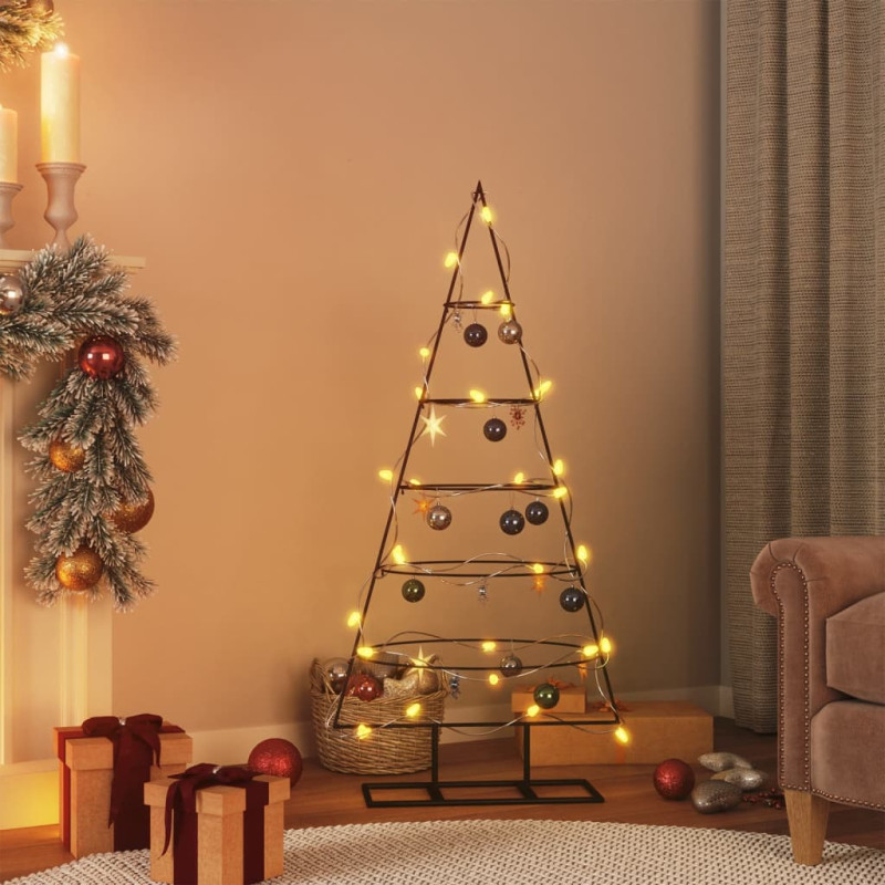 Arbre de Noël en métal pour décoration noir 125 cm