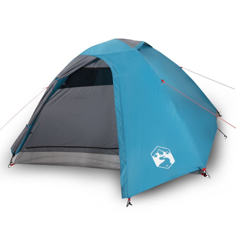 Tente de camping à dôme 4 personnes bleu imperméable