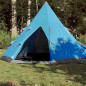 Tente de camping tipi 4 personnes bleu imperméable