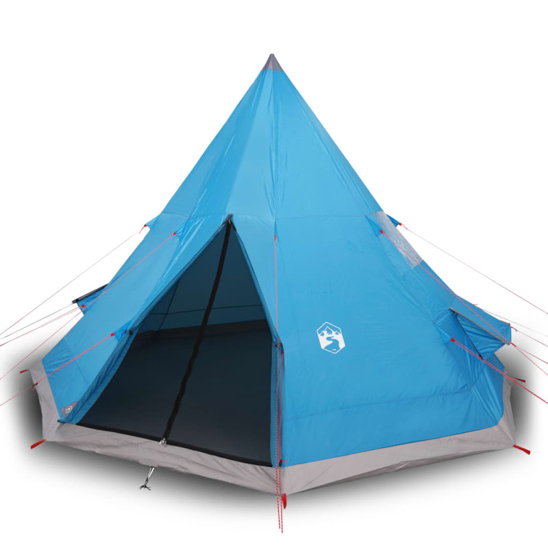 Tente de camping tipi 4 personnes bleu imperméable