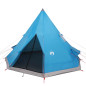 Tente de camping tipi 4 personnes bleu imperméable