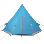 Tente de camping tipi 4 personnes bleu imperméable