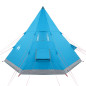 Tente de camping tipi 4 personnes bleu imperméable