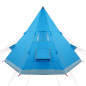 Tente de camping tipi 4 personnes bleu imperméable