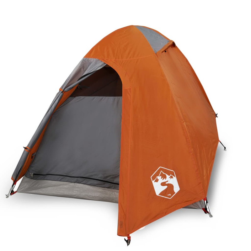 Tente de camping à dôme 2 personnes orange imperméable