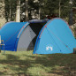 Tente de camping tunnel 4 personnes bleu imperméable