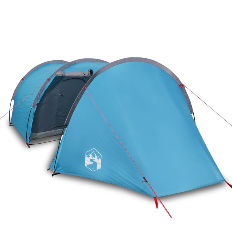 Tente de camping tunnel 4 personnes bleu imperméable