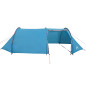 Tente de camping tunnel 4 personnes bleu imperméable