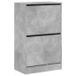 Armoire à chaussures gris béton 60x34x96,5 cm bois d ingénierie