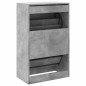 Armoire à chaussures gris béton 60x34x96,5 cm bois d ingénierie