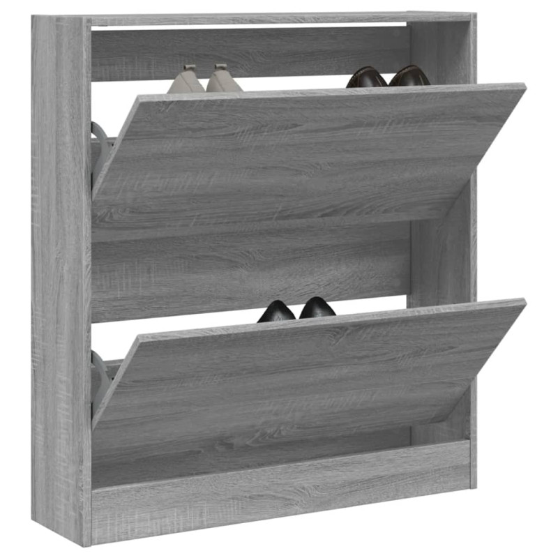 Armoire à chaussures sonoma gris 80x21x87,5cm bois d ingénierie